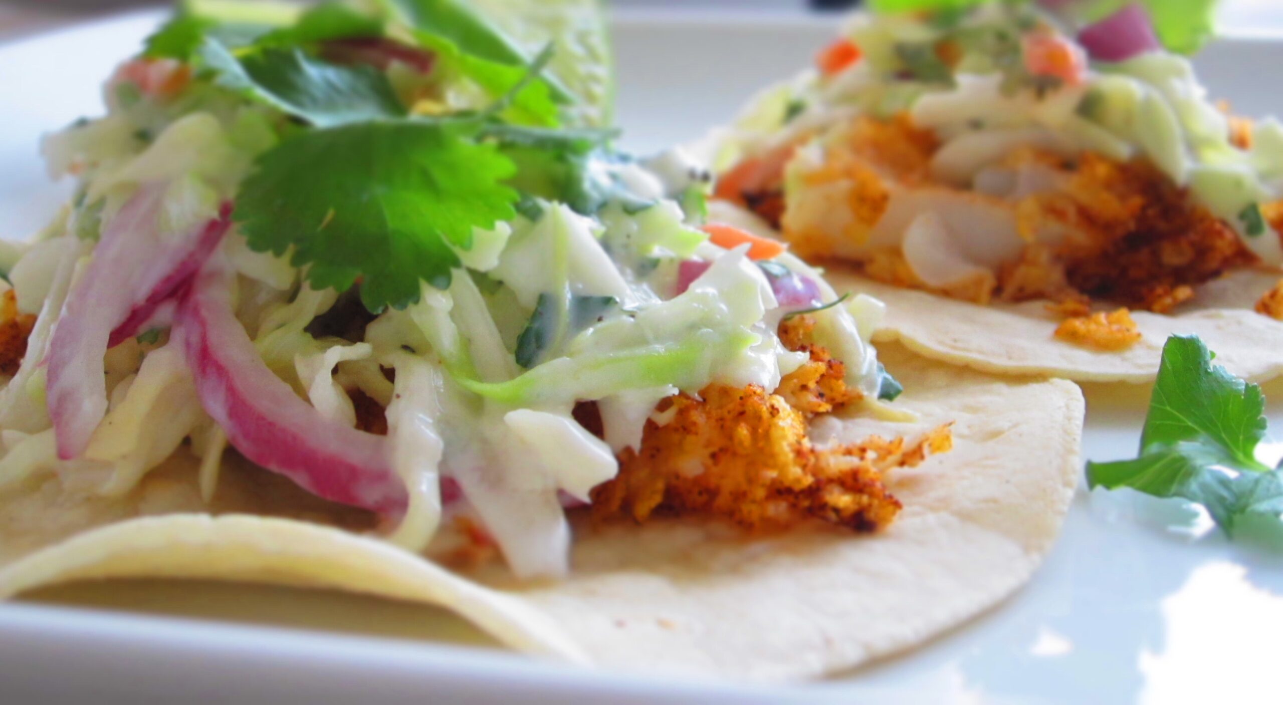 Crispy Fish Tacos with Cilantro Lime Slaw - Taco Night in Minutes