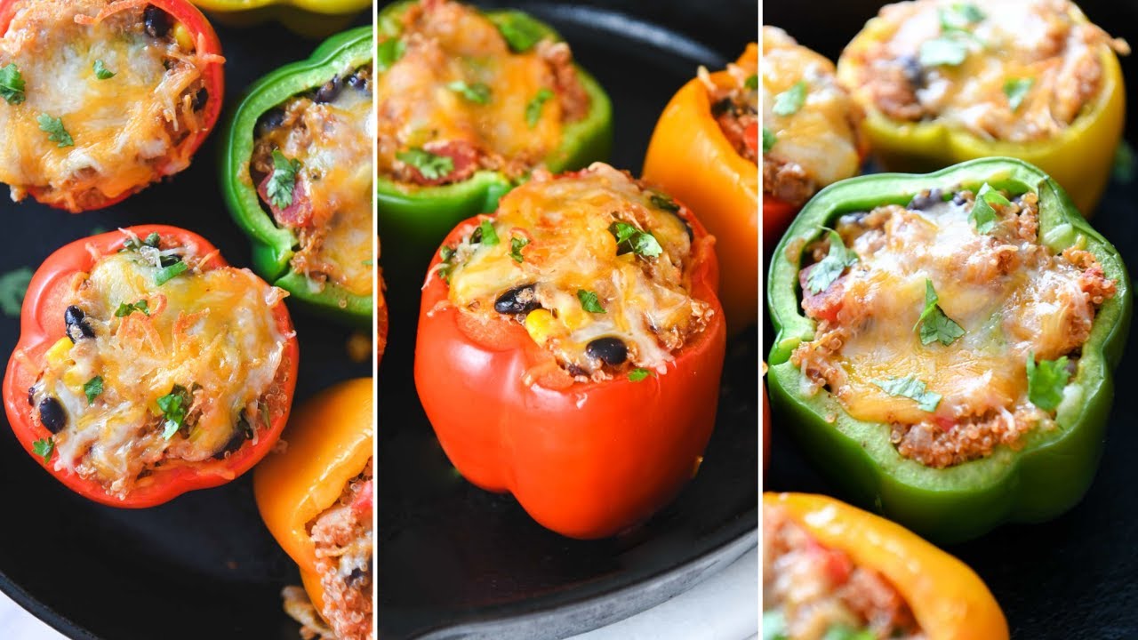 Healthy Quinoa Stuffed Bell Peppers - Wholesome Dinner