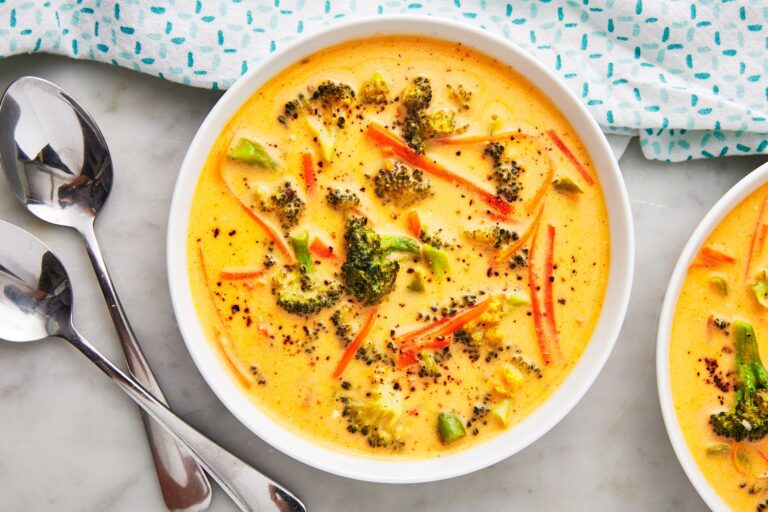 Homemade Keto Broccoli and Cheddar Soup - Creamy Comfort