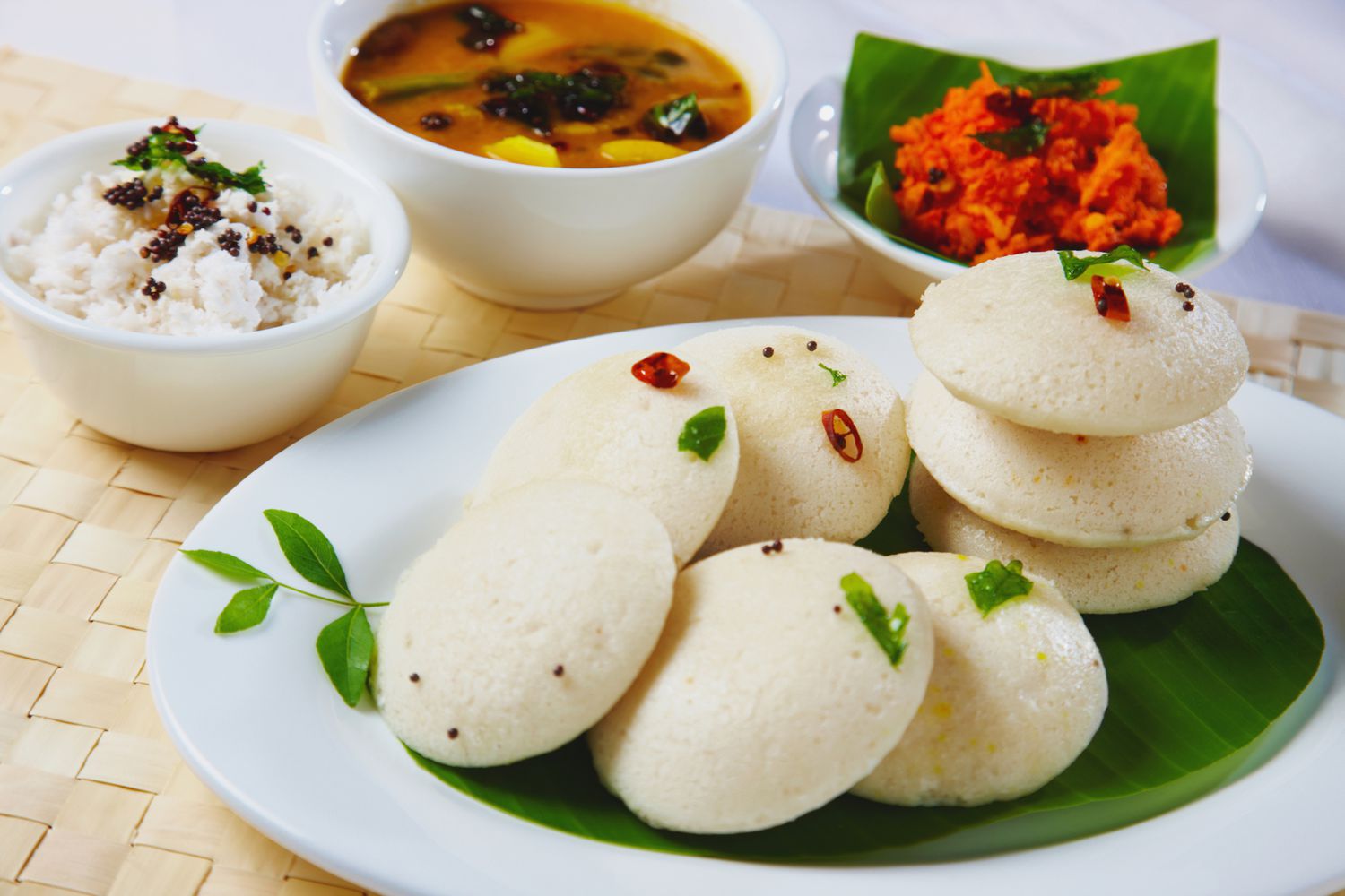 Homemade South Indian Idli - Steamed Rice Cakes