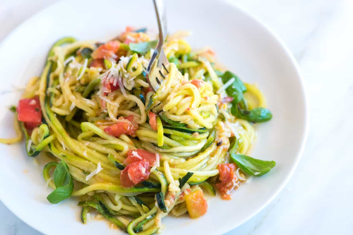 Keto Mediterranean Zucchini Noodle Salad - Wholesome Lunch