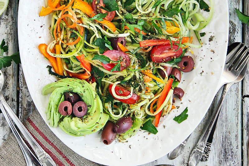 Mouthwatering Mediterranean Zoodle Salad - Wholesome Lunch