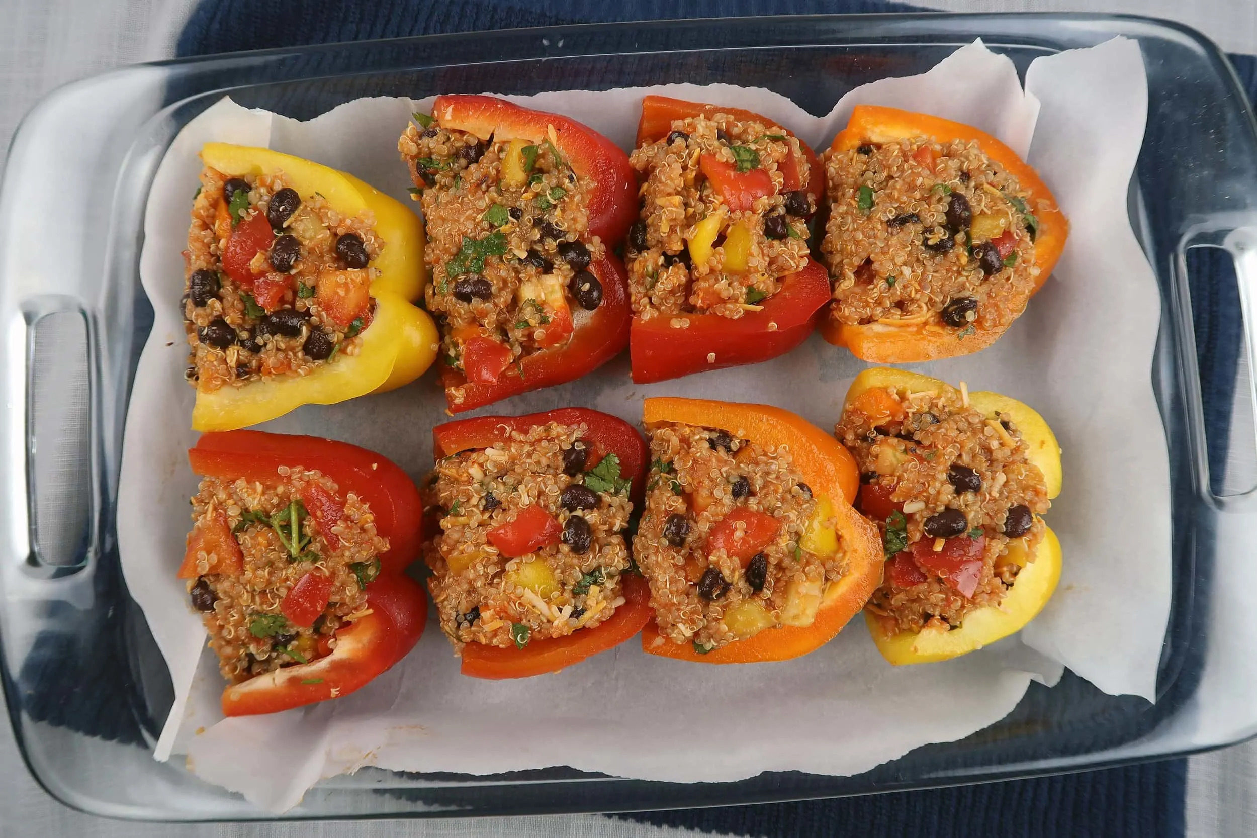 Quinoa and Black Bean Stuffed Peppers - Wholesome Supper