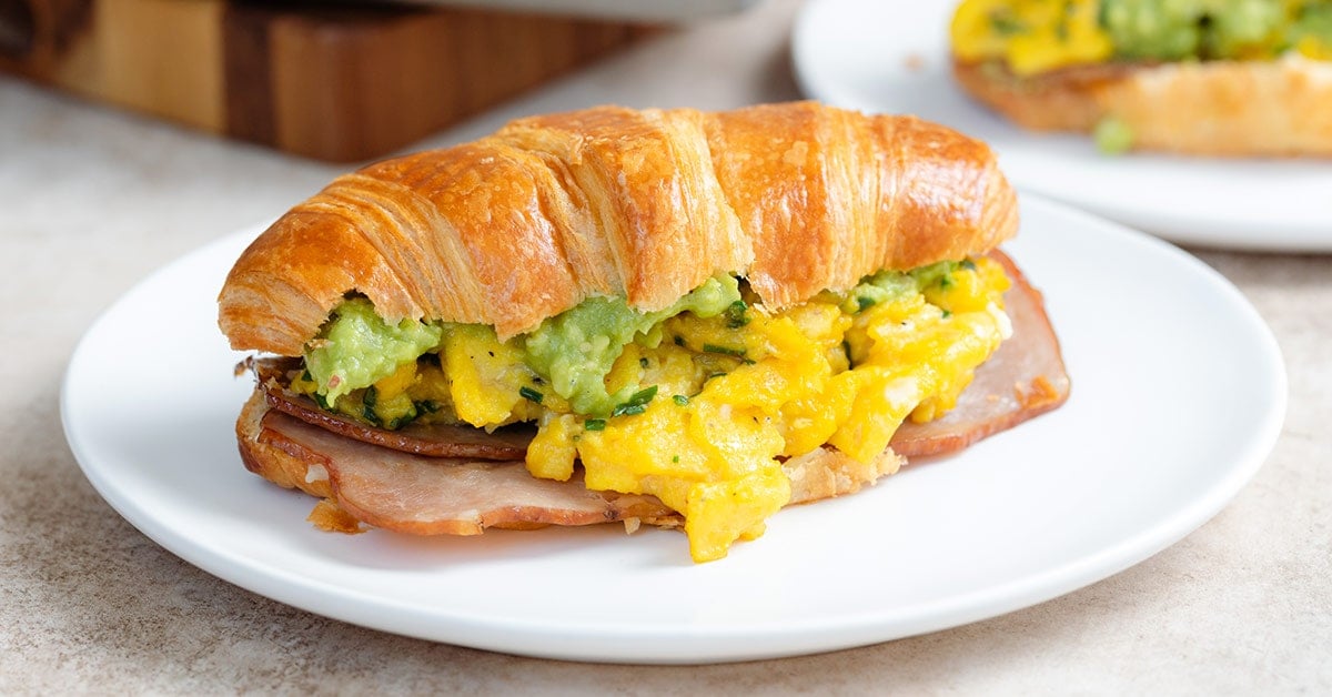Savory Breakfast Croissant Sandwich - Morning Elegance