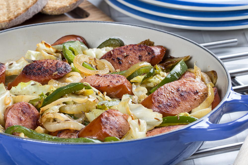 Savory Cabbage and Sausage Skillet - Quick Low-Carb Supper