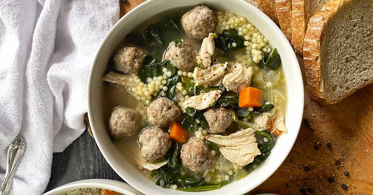 Savory Italian Wedding Soup - Meatball Delight